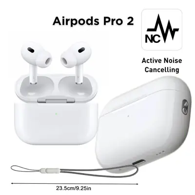 Airpods Pro 2nd Generation Titanium Edition Wireless Earbuds With Bluetooth 5.3, Buzzer And Volume Control