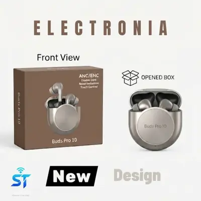 Buds Pro 10 TWS Wireless Earbuds | Bluetooth 5.3 | ANC ENC Noise Cancellation | HiFi Stereo Sound | Deep Bass | Touch Control | Clear Calling | Long Battery Life ST MOBITECH