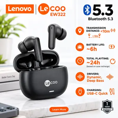 Lenovo Lecoo EW322 Bluetooth Earbuds