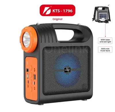 KTS 1837  Bluetooth Speaker with LED and Solar Charging