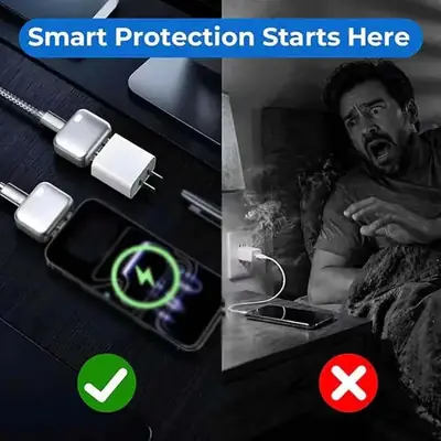 140W Smart Auto Stop Charging Adapter, Automatic Separator AI Full-Charge Disconnector and Overcharge Protection USB Adapter, Universal Overcharge Protection for Smartphone, Tablet, Laptop, Battery Care Power Splitter thumbnail 3