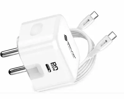 25W PD Fast Charger USB C Type-C Wall Charger with Type-C to Type-C Cable | Super Fast Charging Adapter | Android Fast Charger thumbnail 2