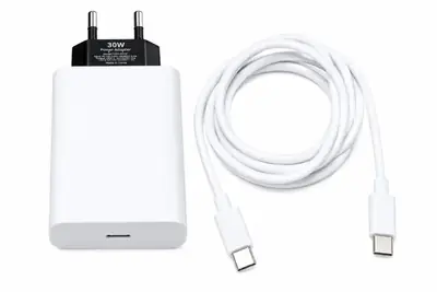 30W PD Fast Charger with USB C to USB C Cable | PD Fast Charging Adapter | Type C thumbnail 2