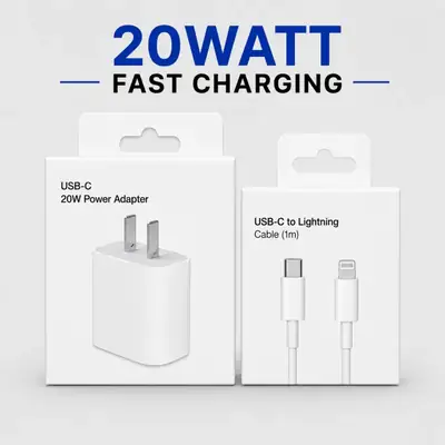 IP 20Watt PD Charger Type-C To Lightning Cable/ 20Watt Fast Charging / Compatible With IP 6, 7, 8, X, 11, 12, 13, 14...