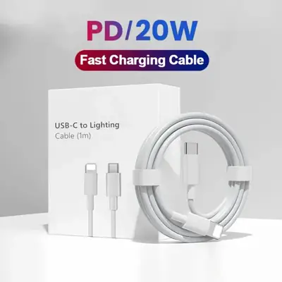 Original 20W PD USB-C to Lightning, Fast Charging Cable with Retail Box , Compatible with 14 Plus, 14 Pro Max, 13, 12, 11, XS, XR, X, 8 Series