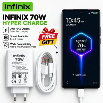 INFINIX 70W Fast Charger USB Type-C Cable Super Charging