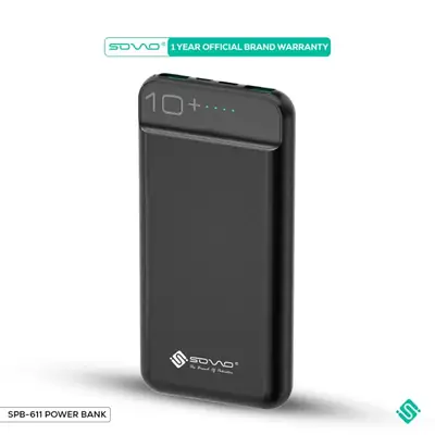 ROCCO SPB-611 High-Capacity Power Bank 10000mAh with Dual USB Ports and Built-in Charger - New