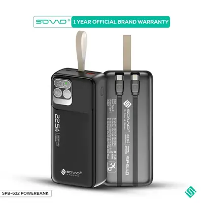 30000mAh Power Bank Fast Charging 22.5W PD20W Built-in Cable Portable Charger Digital Display With 1 Year Brand Warranty