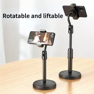Mobile Phone Stand For Phone Retractable Holder Desk Table Clip Bracket Table Cell Phone For Mobile Tablet Live Stream Tiktok Youtube Shorts Video Shooting
