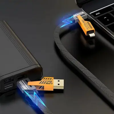 4-in-1 Fast Charging Data Cable USB to Type-C, Lightning & Micro USB – High Speed Charging & Data Sync – 1 Meter thumbnail 4