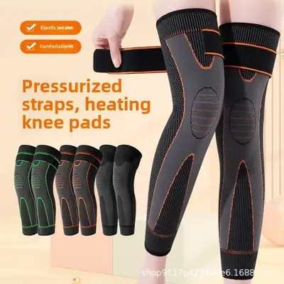 2Pcs 1Pair Strap Knee Braces Support Pad Running Lengthening Breathable Sport Protector Elastic Nylon Pad Sleeve Unisex thermal legs warmer for medical use Wool Knee Warmer  thumbnail 4