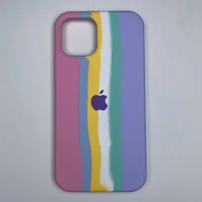 Multicolor Rainbow Stripe Silicon Case for iPhone 15 Pro Max