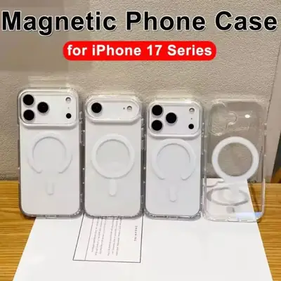 Transparent MagSafe Magnetic Clear Case for iPhone 17 Pro Max – Premium Shockproof Protection & Wireless Charging Compatible