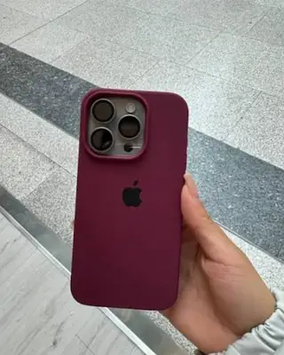 Premium Liquid Silicone Case for iPhone 16 Pro – Plum / Maroon (Soft Microfiber Inner Lining) thumbnail 2