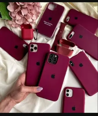 Premium Liquid Silicone Case for iPhone 16 Pro – Plum / Maroon (Soft Microfiber Inner Lining) thumbnail 3