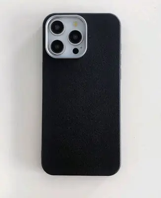 Luxury Leather Texture Shockproof Case for iPhone 17 Pro Max – Metal Camera Frame Protection (Black & Brown) thumbnail 3