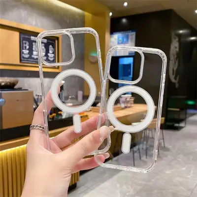 Transparent MagSafe Magnetic Clear Case for iPhone 16 Pro Max – Premium Shockproof Protection & Wireless Charging Compatible thumbnail 5