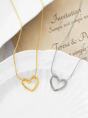 Heart Design Gold Plated Necklace