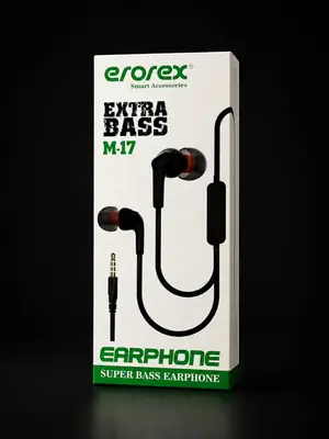 Erorex M-17 Extra Bass Wired Earphones 3.5mm Jack | In-Ear Handsfree with Mic | HD Sound | Universal Compatibility thumbnail 3