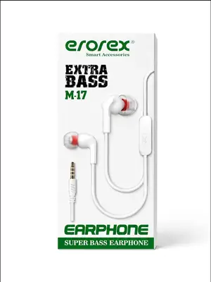 Erorex M-17 Extra Bass Wired Earphones 3.5mm Jack | In-Ear Handsfree with Mic | HD Sound | Universal Compatibility thumbnail 4