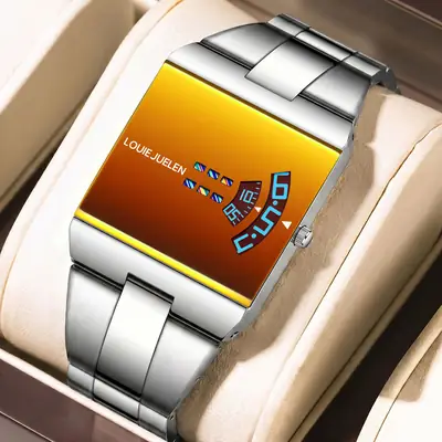 Luxury Men Square Charm Wrist Watch Waterproof