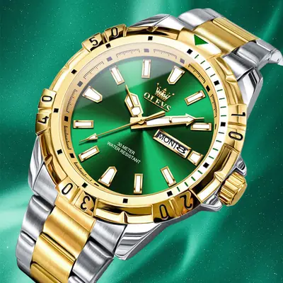 Luxury Stainless Steel Waterproof Watch With date and Time