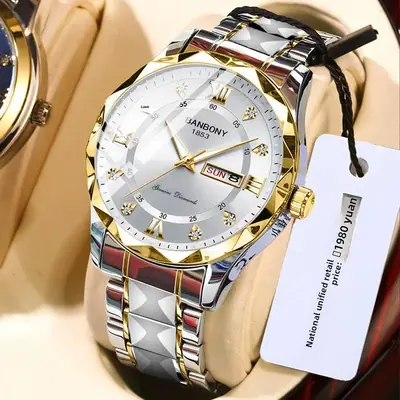  Luxury Men's Stainless Steel Sports Quartz Watch 