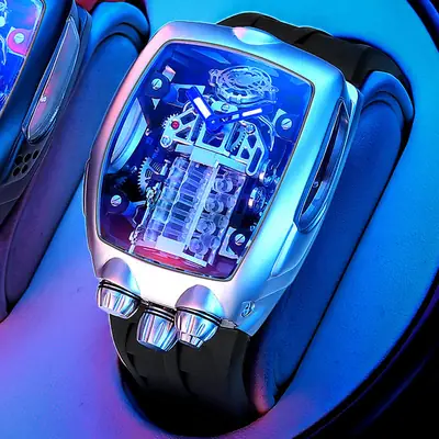 Hollow Dial Design luxury Stainless Steel watch