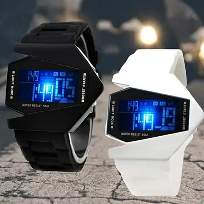Luxury Airplane-Shaped Luminous LED Digital Watch