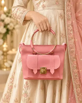 Girl's Leather Plain Hand Bag