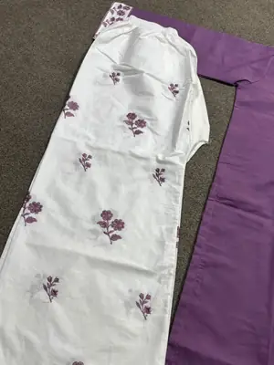 2 Pcs Women's Stitched Cotton Embroidered Shirt And Trouser thumbnail 3