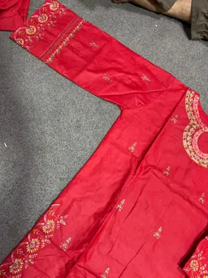 2 Pcs Women's Stitched Cotton Embroidered Shirt And Trouser thumbnail 2