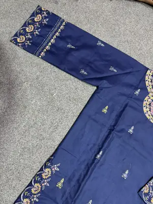2 Pcs Women's Stitched Cotton Embroidered Shirt And Trouser thumbnail 3