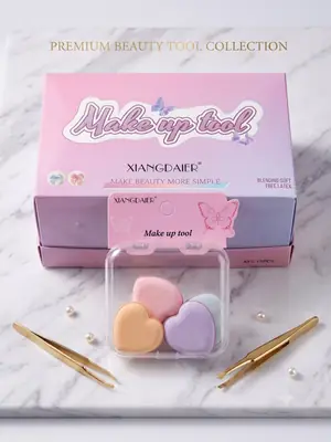 XIANGDAIER Heart-Shaped Makeup Sponges (Labeled on packaging as "Make up tool")