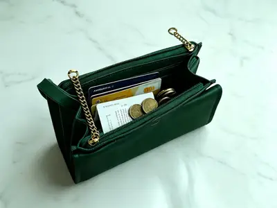 Women's PU Leather Plain Wristlet thumbnail 6