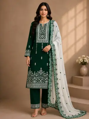 14 August 3 Pcs Women's Unstitched Embroidered Suit
