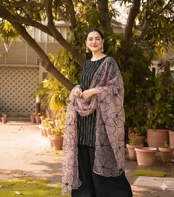 3 Pcs Women's Unstitched Embroidered Suit beautiful article 