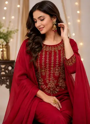 3 Pcs Women's Unstitched Embroidered Suit 