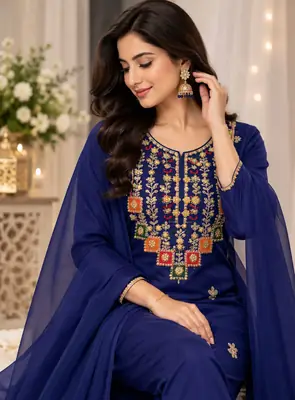 3 Pcs Women's Unstitched Embroidered Suit 