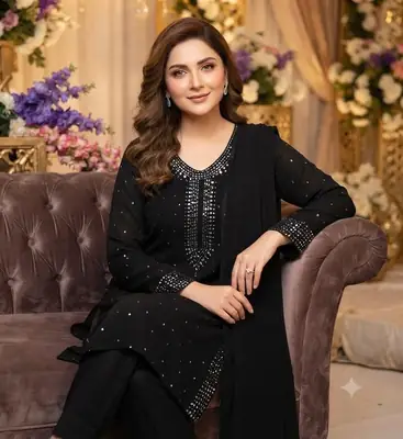 2 Pcs Women's Unstitched Hand Work Suit