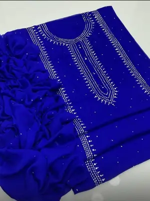 2 Pcs Women's Unstitched Hand Work Suit thumbnail 2