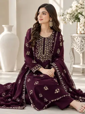 2 Pcs Women's Unstitched Gota Work Suit