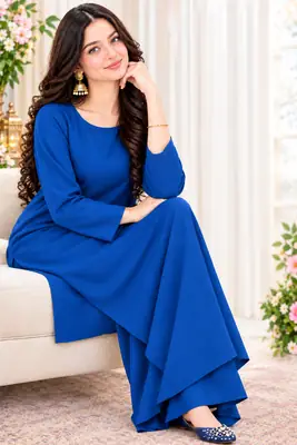 Shamooz Silk 2Pcs Women's Unstitched Plain Suit Best Quality