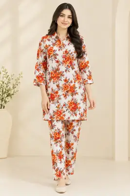 2 Pcs Women's Unstitched Printed Suit very Good Quality