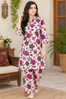 2 Pcs Women's Unstitched Printed Suit very Good Quality