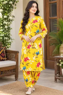 2 Pcs Women's Unstitched Printed Suit very Good Quality