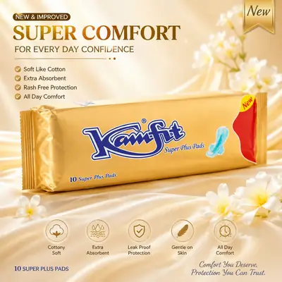Kamfit sanitary pads pack of 3 (10 PCs in one pack) Comfortable And Lightweight Underwire Pads thumbnail 4