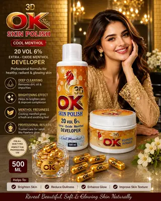 OK 3D Exfoliator Skin Polisher & Activator 500 ML with whitening capsule thumbnail 5