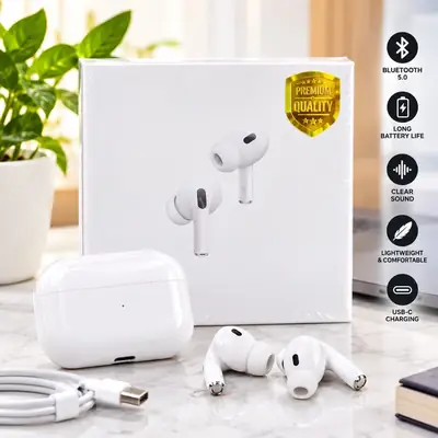 Black Long-Lasting Battery With Fast Charge 2 Earbuds