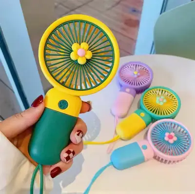 Battery Operated Mini Fan Foldable Desk Desktop Fans with LED Display for Home Office Bedroom Outdoor Travel
